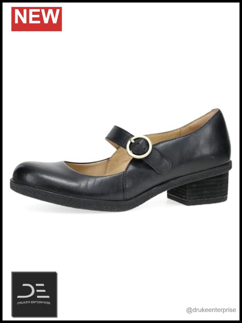 Dansko Deirdra Women's Mary Jane Flats Leather Stacked Heel Comfort Shoes